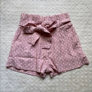 NEW Pink Lulu High Waist Paperbag Shorts